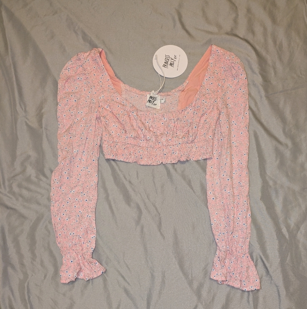 Princess Polly Pink Floral Long Sleeve Blouse